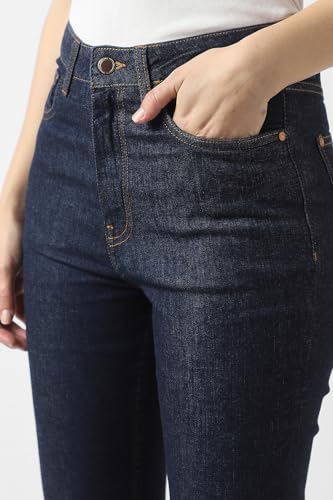 Women Navy Mid Wash Jeans