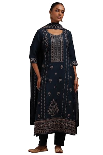 Soch Women's Organza Salwar Suit Set (OWA5CD22375_Blue