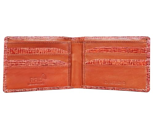 Calfnero Men's RFID Blocking - RFID Protected Genuine Leather Wallet - Men's RFID Wallet (Brown)