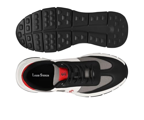 LOUIS STITCH Men’s Crimson Red Lightweight Sport Shoes | Elastic Laces Sneaker and Casual Wear | Perfect for Casual, Gym & Travel Wear | LS-AT-MP | UK-11