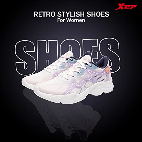 XTEP Women's Pink Mauve Mist Retro Stylish Textile Upper IPR Sole Casual Shoes (3.5 UK)