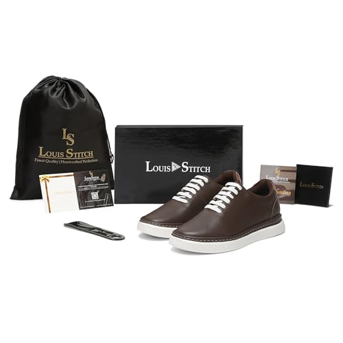 LOUIS STITCH Play Men's Mexican Brown Fashion Sneakers for Men All Day Comfortable Wear (SNK-FSDBB) (Size- 7 UK)