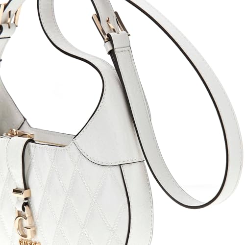 Guess Women's White Solid Crossbody Bag| Ladies Purse Handbags | Gift For Ladies