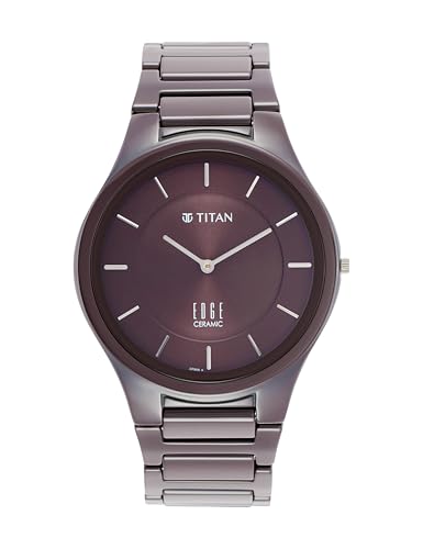 Titan Wine Ceramic Quartz Analog Maroon Dial Ceramic Strap Watch for Men | Analog Men's Watch - 1696QC19