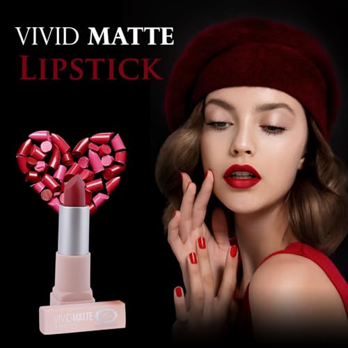 FASHION COLOUR Velvet Texture Vivid Matte Lipstick | Long-Lasting and Highly Pigmented Finish | Long Lasting, Hydrating & Lightweight Lipstick | Creamy | (Gentle Mauve, 3.8gm)