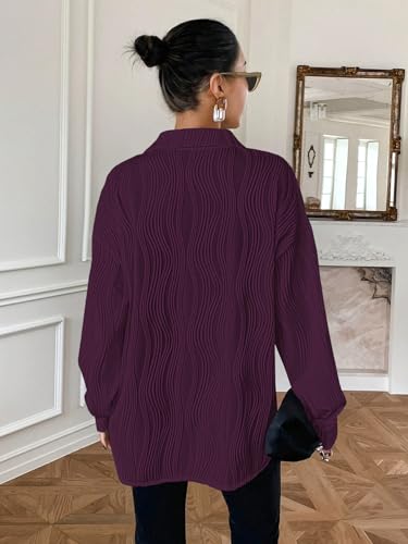 Leriya Fashion Shirts for Women – Korean Style Long Sleeve Oversized Button Down | Plus Size Workwear Top for Office & Casual Wear