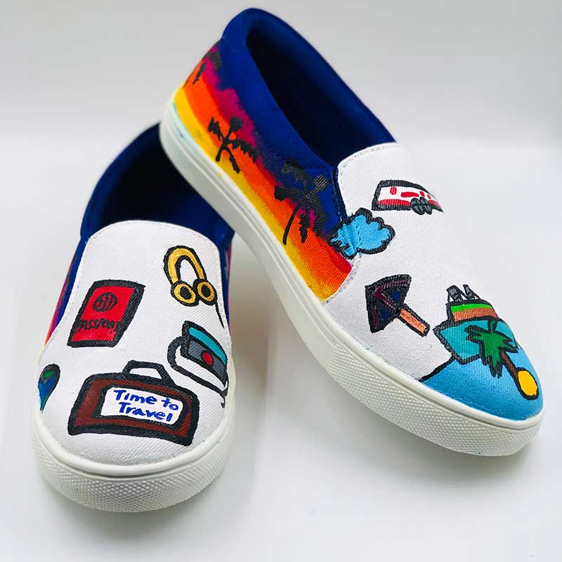 Travel Hand Printed Shoe - SaumyasStore