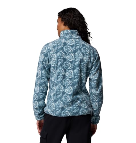 Columbia womens Benton Springs Printed Full Zip, Everblue Rose City, 2X