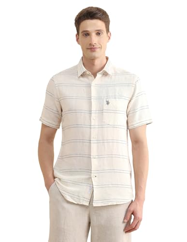 U.S.Polo Association Men's Horizontal Striped Regular Fit Shirt