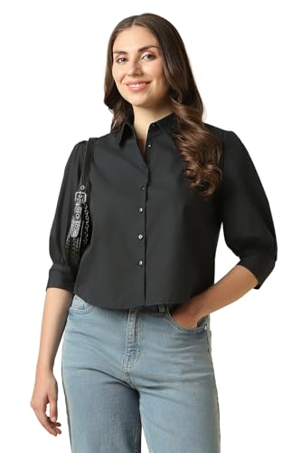Women Black Solid Shirt