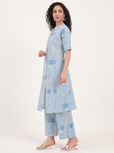 Divena Blue Floral Printed Cotton Co-ords Sets