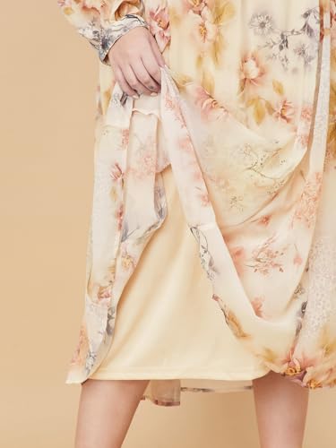 Max Women's Polyester A-Line Below The Knee Dress (DTI3805P_Ivory