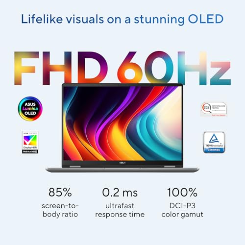ASUS Vivobook 14 Flip,Intel Core Ultra 5 (Series 2),Intel Arc iGPU,40TOPS,16GB,512GB,FHD+ Touch Screen,14",Windows 11,M365 Basic (1Year)*,Office 2024,Gray,1.57 kg, TP3407SA-QL024WS, Copilot+ AI PC