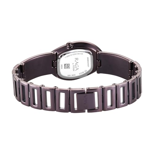 Titan Raga Sierra with Prune Dial Prune Brass Strap Watch for Women - 95390QM01