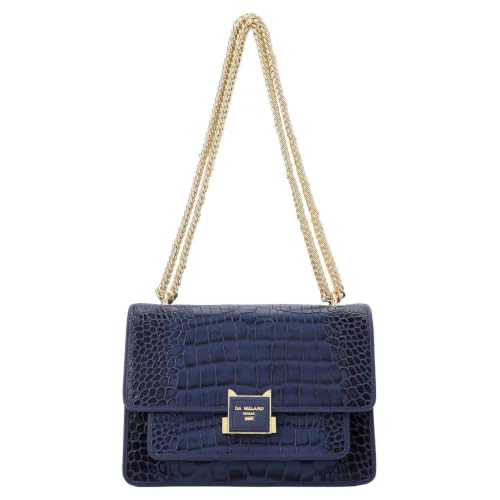Da Milano Leather Shoulder Bag for Women - Stardust Blue (LB-00984)
