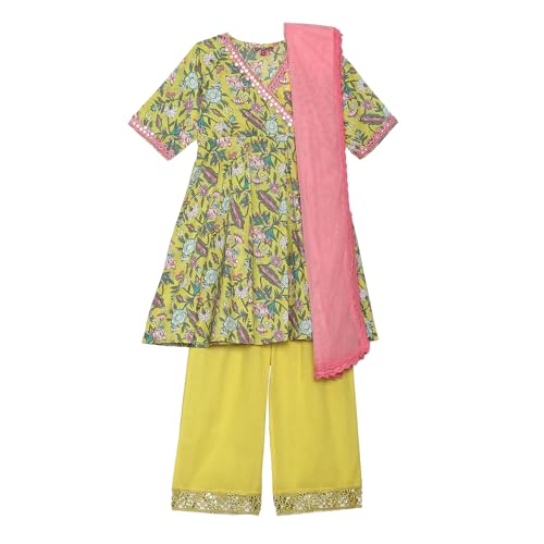 BIBA Girls PRINTED FLARED KID(KWPLAY TALES5867_YELLOW_7)