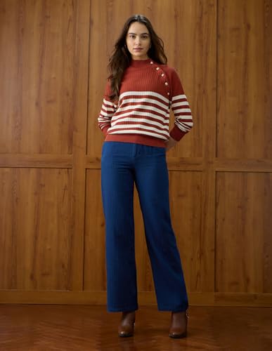 U.S. POLO ASSN. Horizontal Striped Regular Fit Sweater (UWAW25SWE182_Multi-Colour_XS) Multicolor