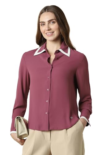 Women Maroon Solid Long Sleeves Shirt