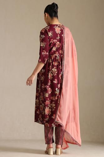 Soch Women's Viscose Blend Salwar Suit Set (EWS5CD21971_Wine
