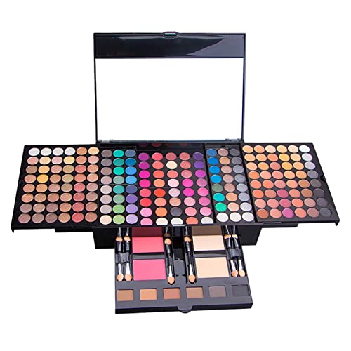 SAZ DEKOR® All-in-One Makeup Set 6 Eyebrow Powder with 184 Eyeshadow Professional|Makeup Box for Storage|Make Up, Cosmetic, Skincare Organiser for Women|