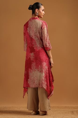 Soch Womens Deep Red Linen Paisley Print Co-Ords Set