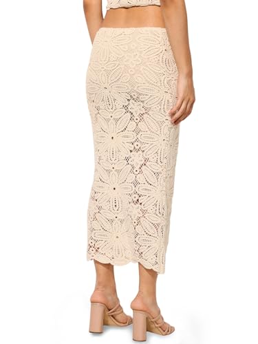 ONLY Women's Regular Fit Mid Rise Beige Skirt