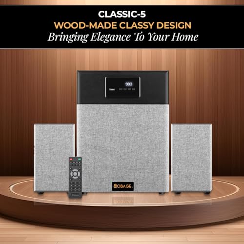 OBAGE Newly Launched Classic-5 100W 2.1 Home Theatre System with HDMI ARC, Optical in, Bluetooth V5.3, USD,FM, AUX