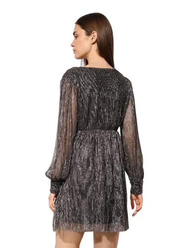 ONLY Women's Embellished Fit and Flare Black Dress