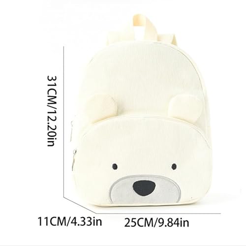 Mastyle® Cute Bear Backpack – Corduroy Primary School Student Schoolbag, Fashion Cartoon Plush Bag