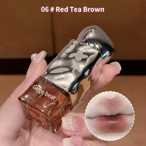 Gege Bear Perfect Matte Lip Tint | Long-Lasting Hydrating and Smudge Proof | Lightweight High Pigment Lip Stain For Flawless Finish | Non-sticky Lip Color Transfer Proof Nude Tint Perfect For Every Occasion for Every Girl (#6, 2.5g)