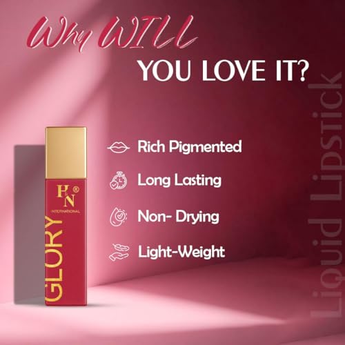 H&N International New Glory Matte Liquid LipColor, 12Hr Long Stay, TransferProof & SmudgeProof, 6ml (Adults)