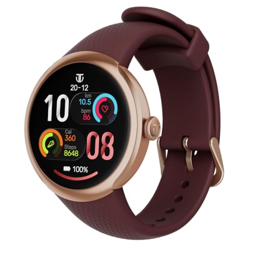 Titan Celestor Verv with 1.19" AMOLED Display, Built-in GPS, Skin Temperature Monitoring, Luna Wellness, Smart Hydration, VO2 Max, Training Load & Readiness, 3 ATM Smart Watch for Women - Wine