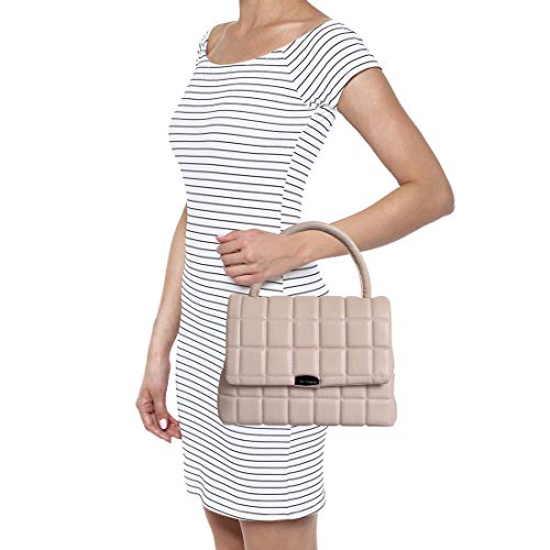 Lino Perros Women Off-White Coloured Quilted Satchel Bag Off White
