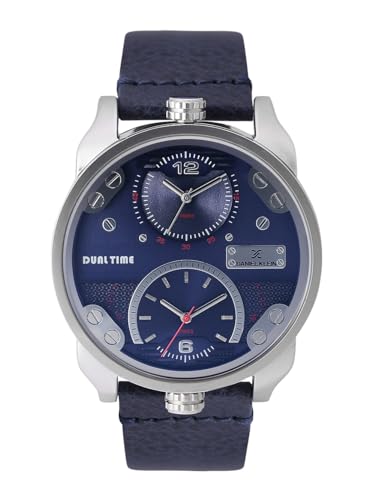 Daniel Klein Leather Analog Blue Dial Men's Watch-Dk11125-2
