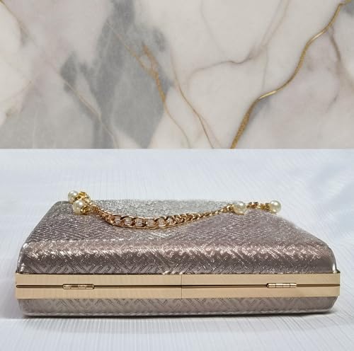 Divine Collection Pearl Crown Clutch (Silver)