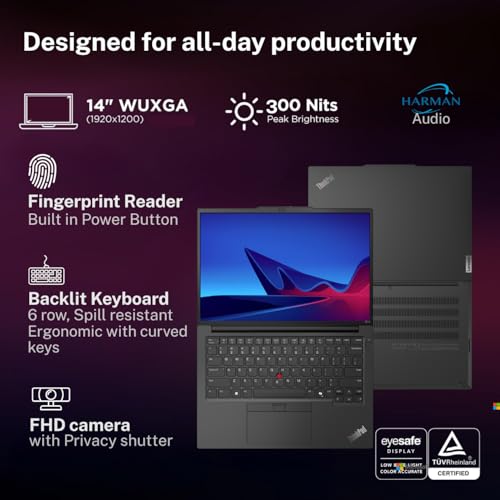 Lenovo ThinkPad E14 AI PC Intel Core Ultra 5 125U | Copilot Key | 16GB RAM | 512GB SSD | 14” WUXGA IPS 300 Nits | Win 11 + Office 2024 | Backlit | Fingerprint | 1.42 kg | 1Y Onsite | Black –21M7S0SJ00
