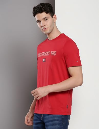 Tommy Hilfiger Mens Red Color T-Shirt (S)