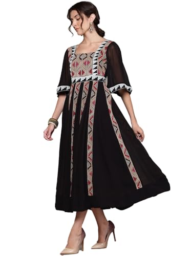 Ritu Kumar Black Kaleido Solid Long Dress