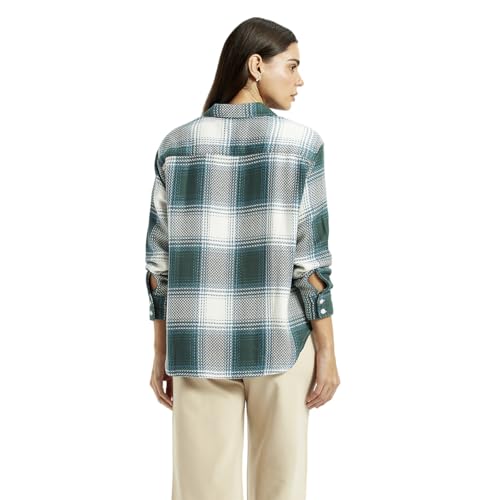Levi's Women's Plaid Green Relaxed Fit Shirt