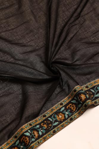 Soch Womens Black Cotton Botanical Lehenga Choli Set With Gotta Patti