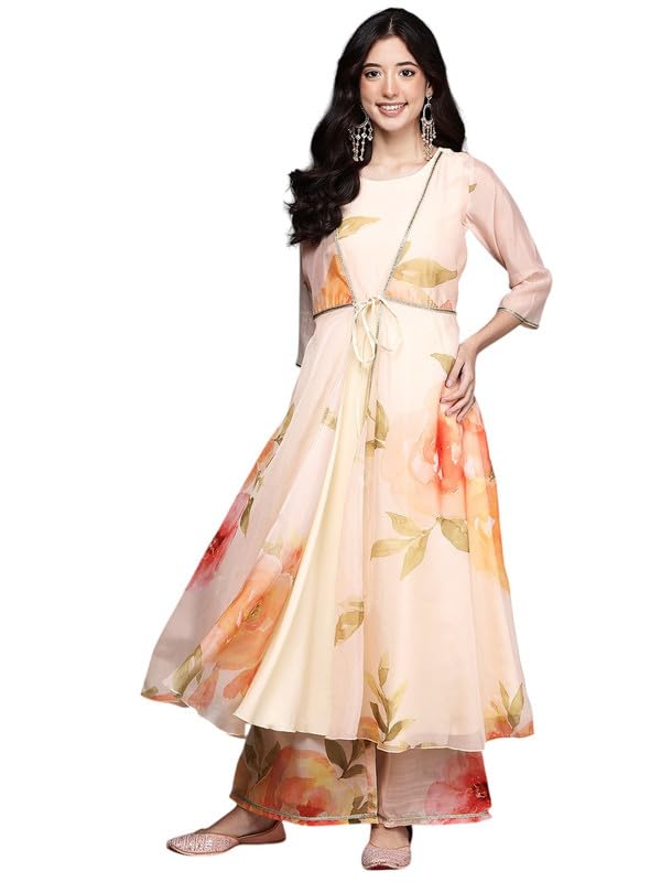 Ahalyaa Women's Polyester Kurta Set (AHKUPZ-COMBO-1126_Off White