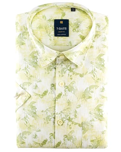 cotton half sleeve shirt for men casuals, printed half shirt for man stylish, premium summer shirts for men branded, regular fit formal shirts for man office wear, Slim XXL 2XL 44 Size Light Green 1