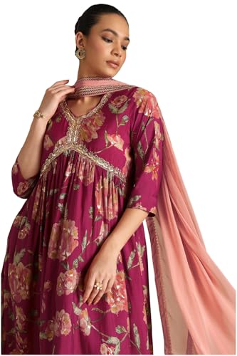 Soch Women's Viscose Salwar Suit Set (EWS5CD21972_Magenta