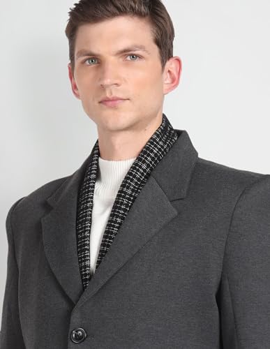 Arrow Notch Lapel Collar Solid Trench Coat