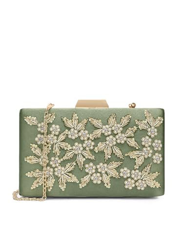 Lavie Signature Women's Ogden Embroyidery Handle Framed Clutch|Ladies Purse |Gift For Women