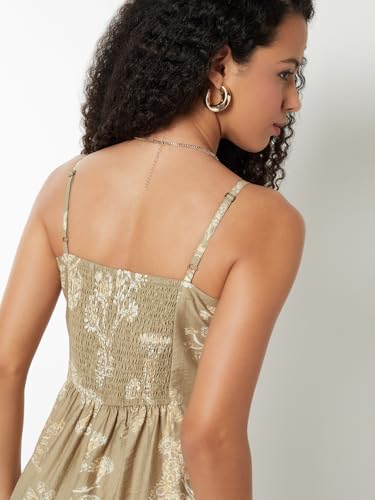 Max Women Printed Jumpsuit (Beige_XS)