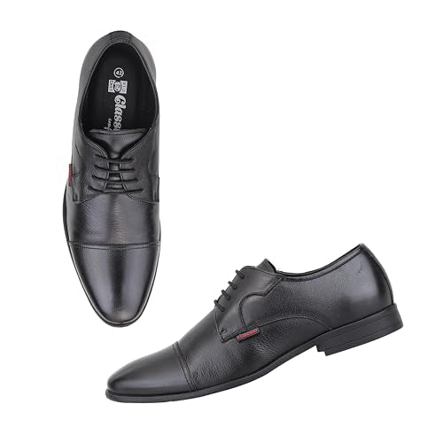 Red Chief Low Ankle Formal Derby Shoes for Men | Black UK08