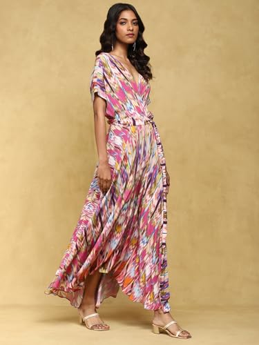 Ritu Kumar Pink Printed Viscose Long Dress