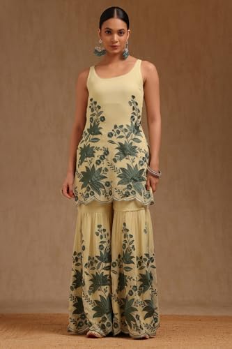 Soch Women's Georgette Salwar Suit Set (EWA5CD22415_Green