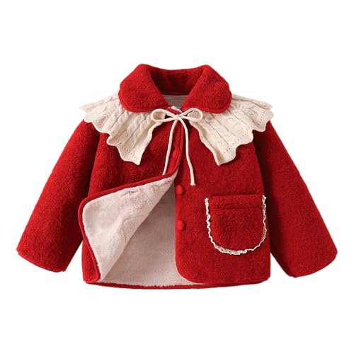 Hopscotch Girls Polyester Waist Length Jackets in Red Color For Ages (3-4 Years)